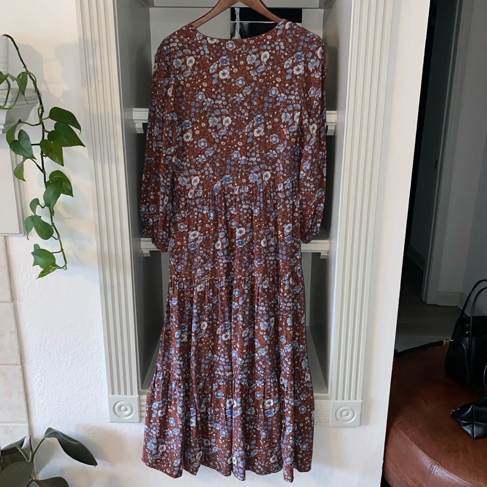 Madewell Challis Wrap Midi Dress in Woodland Floral - Picture 5 of 7